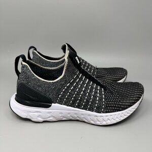 Size 8.5 Nike Womens React Phantom Run Flyknit 2 Oreo Slip On Running Shoes